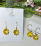 Yellow Daisy Earrings, Floral Charms, Handmade Jewellery 