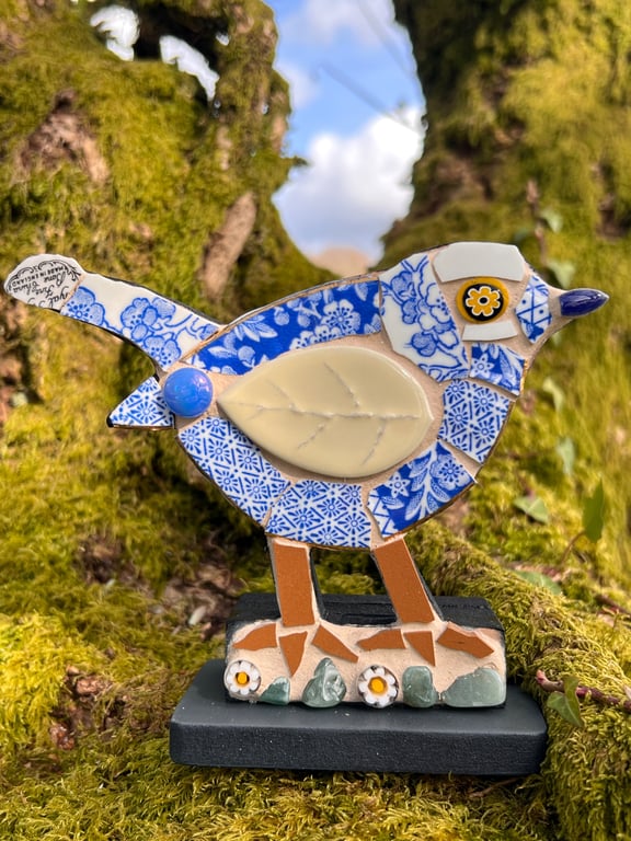 Bone china Mosaic Bird ornament