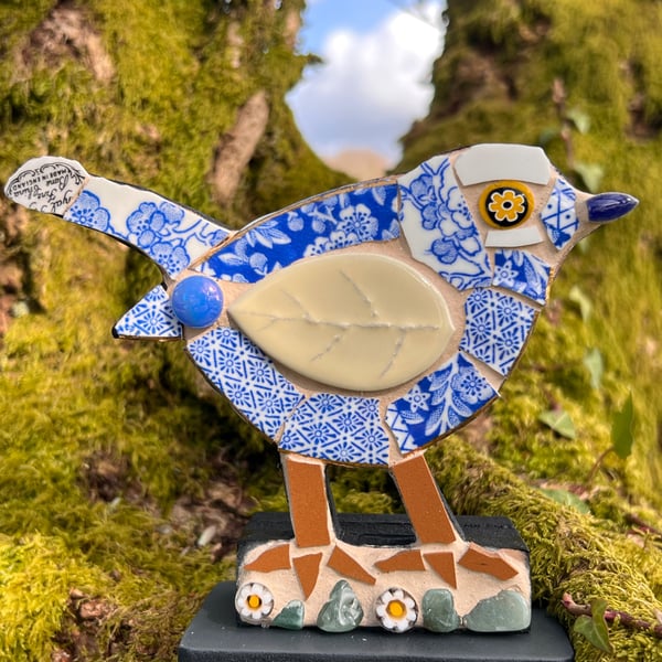 Bone china Mosaic Bird ornament