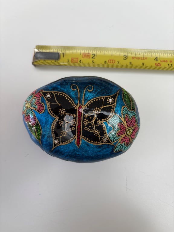 Hand painted butterfly rock