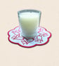 Hearts Candle Mat - Love Heart Fabric Home Decor