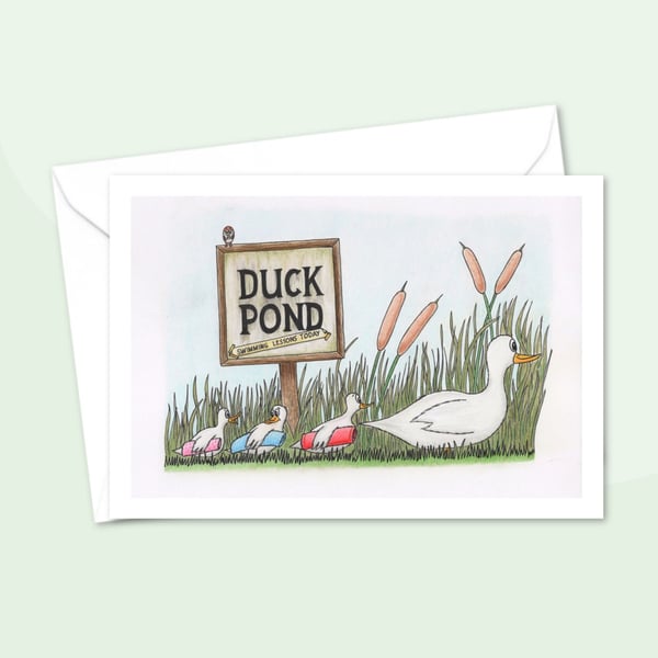 Duck Family Card - Funny Greeting Card for Any Occasion - Blank Inside