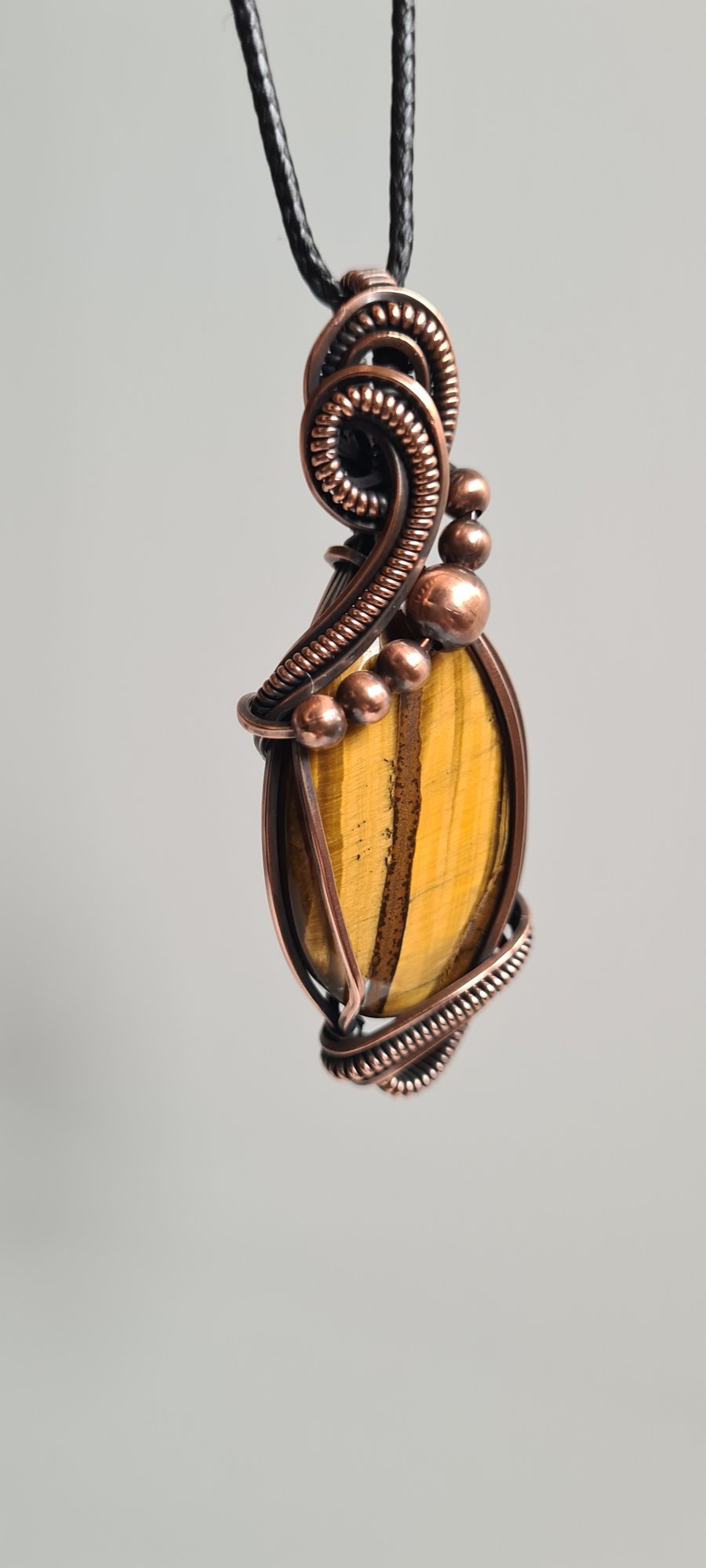 Natural Tigers Eye & Copper Pendant Necklace Gift Crystal Jewellery Jewelry