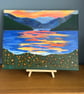 Mountain lake at sunset original in acrylics 20 x16"  - Image 4