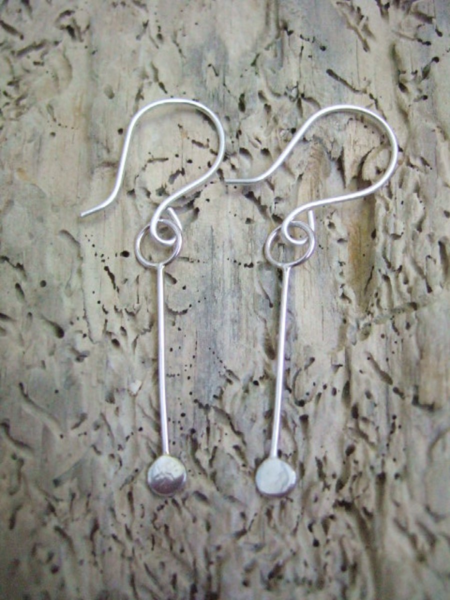 Long Drop Sterling Silver Earrings