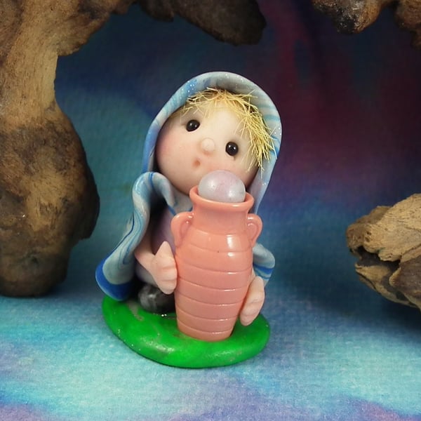 Tiny Infirmary Gnome 'Dymphi' with potion urn OOAK Sculpt