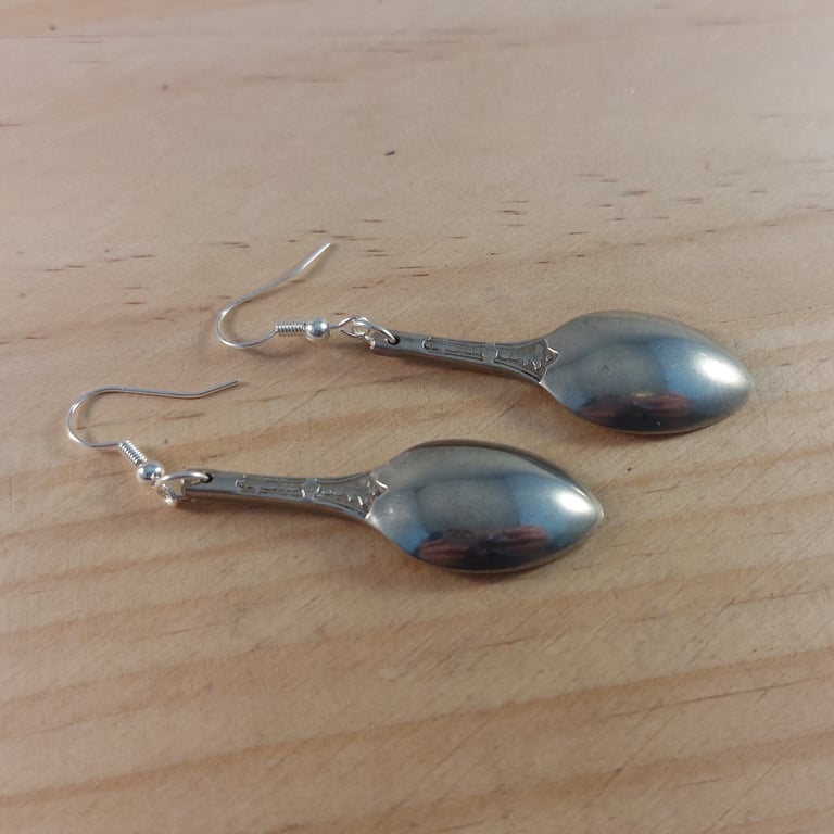 Upcycled Silver Plated Sugar Tong Spoon Earrings (SPE062515)