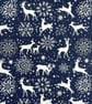 Handmade Christmas Lampshade Navy with White Reindeer & Snowflakes - Image 3