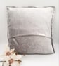 Light grey patchwork cushion cover with envelope back.   - Image 4