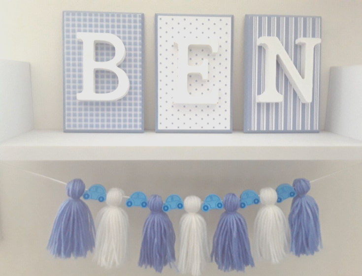 Tassel Garland, Boys Nursery Decor, Tassel Room Decor, Yarn Garland, Car Garland