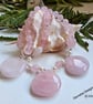 Designer Natural Rose Quartz & Freshwater Culture Pearl Necklace  - Image 9