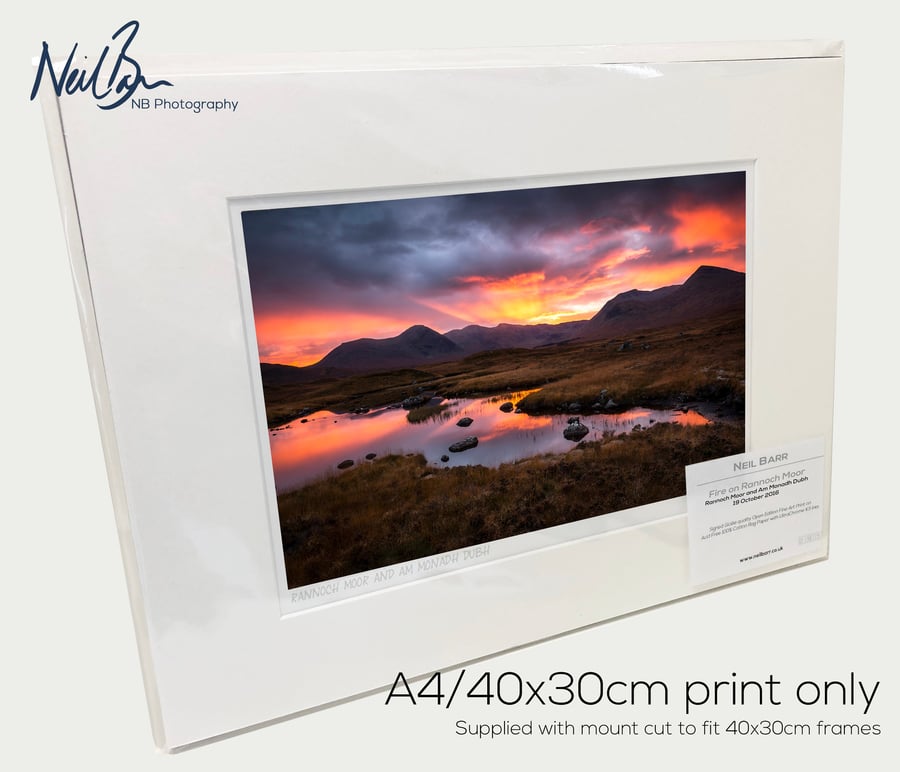 Rannoch Moor Glencoe Highlands Scotland - A4 (40x30cm) Unframed Print