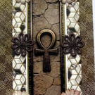 Egyptian Ankh Symbol - Hand Crafted Decoupage Greeting Card - Blank (3289)
