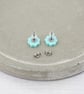 Pastel blue flower studs - Titanium stems - Hypoallergenic - Image 3