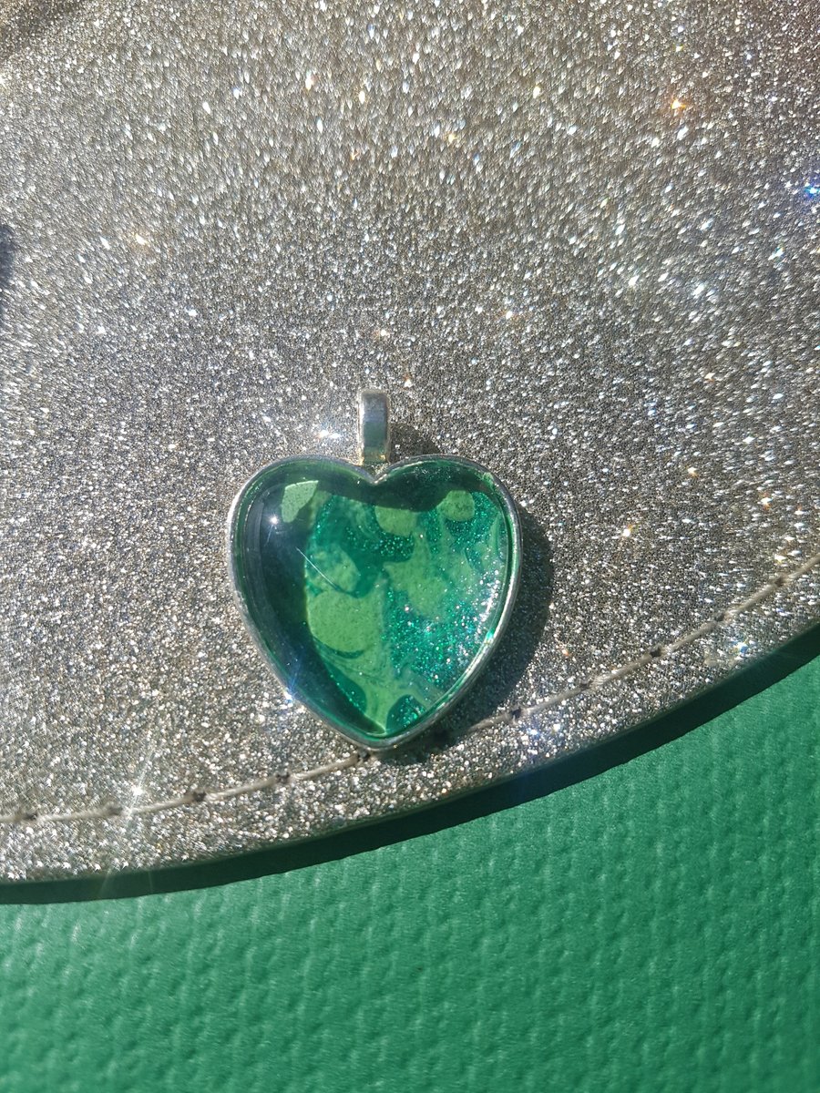 Green yellow red heart pendant