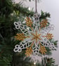 Machine Embroidery Snowflake Ornament: Lacey Christmas Decor - Image 6