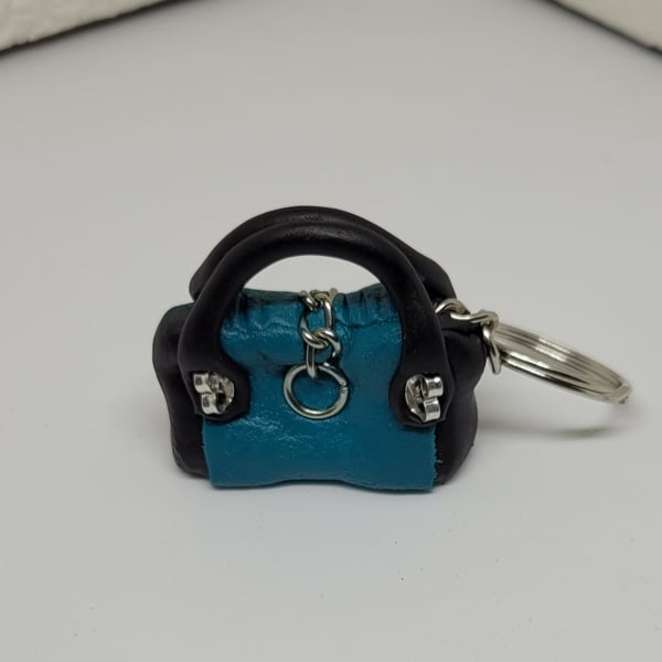Polymer clay handbag keyring 112 scale miniature novelty gift