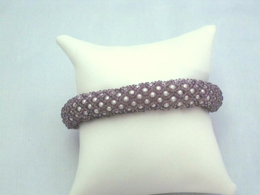 Purple & white netted cuff (54)