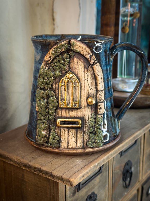 Cottagecore Fairytale Wooden Forest Door Coffee Mug