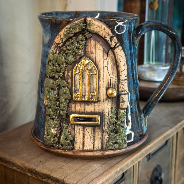 Cottagecore Fairytale Wooden Forest Door Coffee Mug