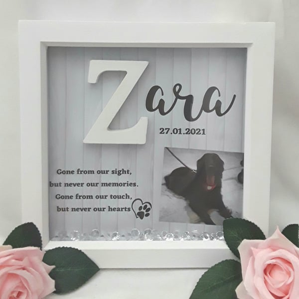 23cm Personalised Pet Loss Frame, Pet Memorial Frame, Pet Memory Frame, Pet Loss