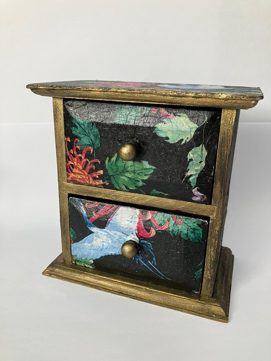 Japanese Crane 2 Draw jewellery box
