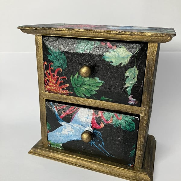 Japanese Crane 2 Draw jewellery box