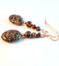 Leopardskin Jasper Earrings With Copper - Handmade In Devon - Image 2