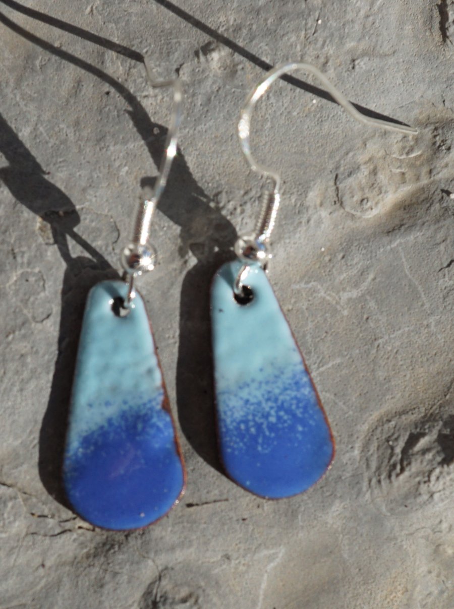 Teardrop enamel earrings