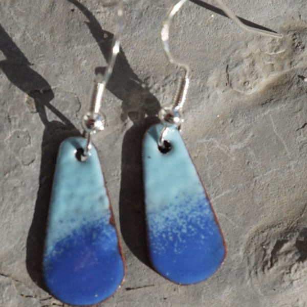 Teardrop enamel earrings
