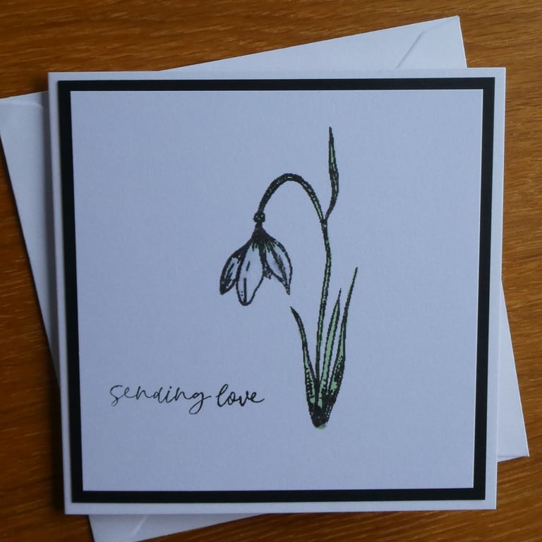 Sending Love Card - Snowdrop