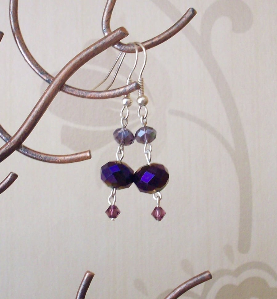 Sparkly purple earrings