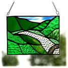 River Valley Panel Stained Glass Landscape Picture Wye 010