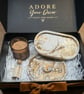 Luxury Jesmonite Gift Box: Gold Flake Marble Tray, Scented Candle & Matches