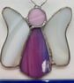Stained Glass Flutterby Fairy - Purple-pink body with white wings - Image 4