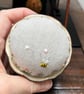 Mottoware pin cushion ‘take a little cream’ embroidered flowers and bee - Image 9