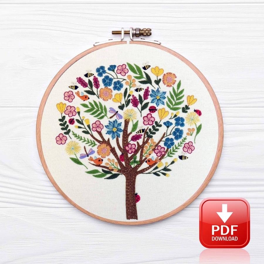 Bugs in Bloom Hand Embroidery PDF Pattern