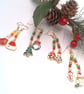Mismatched Christmas Earrings, Secret Santa, Enamelled Charms, Secret Santa Gift