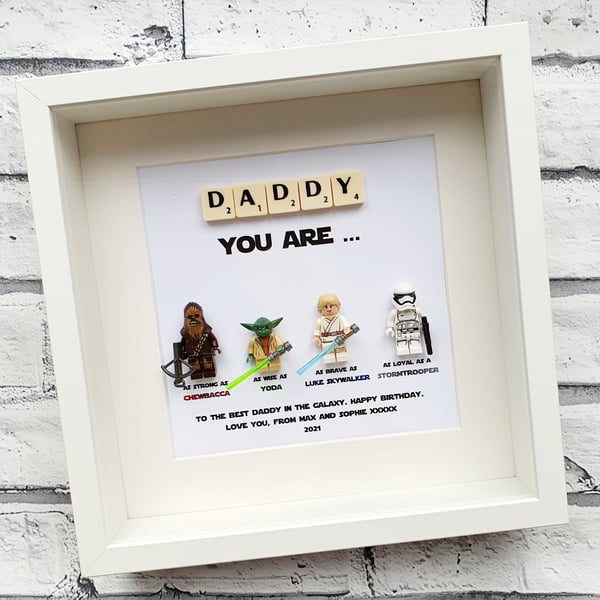 Star Wars Personalised Lego Minifigure & Scrabble Frame