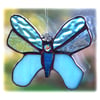 Butterfly Stained Glass Suncatcher Turquoise