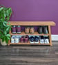 Handmade Rustic Wooden Shoe Rack Bench: Chunky 2-Tier Farmhouse Organizer Seat - Image 9