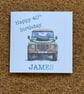 Land Rover Defender Personalised Birthday Card.Watercolour Style. Custom message