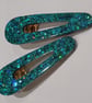 Light Blue Glitter Hair Clips - Image 6