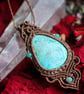 Shattuckite Macrame necklace in brown.