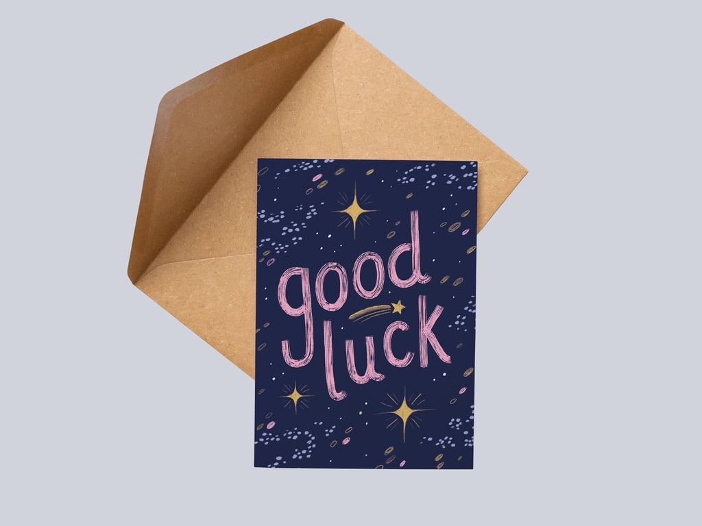Good Luck Greetings Card: Galaxy Sci-Fi Design