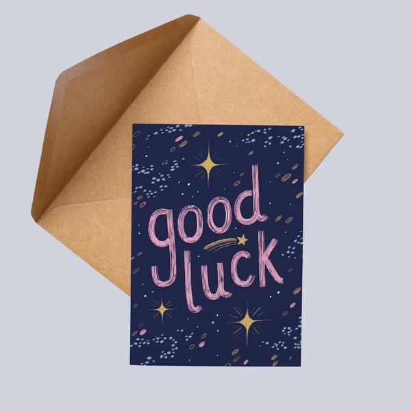 Good Luck Greetings Card: Galaxy Sci-Fi Design