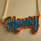 Honey statement necklace in mirror acrylic