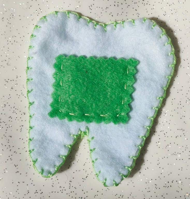 Handmade felt Tooth fairy pocket