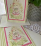 Daisies, Sweet peas and Bunny - Blank Card - Image 3