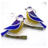 Bluetit Suncatcher Stained Glass British Bird Handmade 